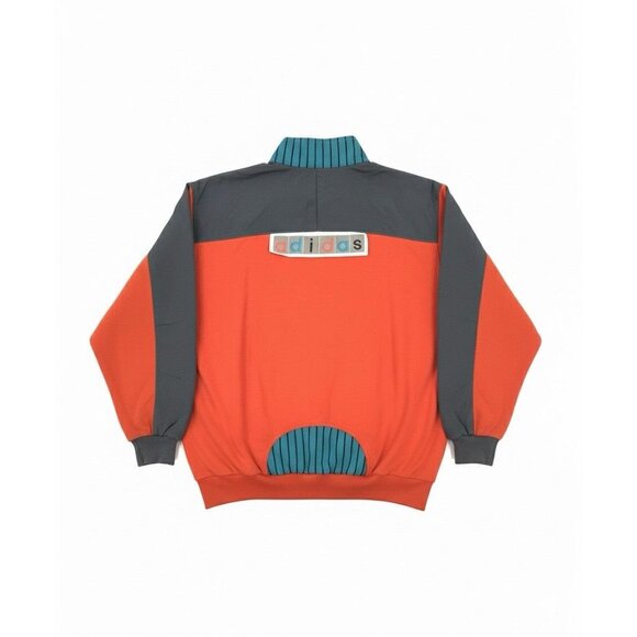 Adidas International Line Vtg Blue Orange Grey Half Zip Windbreaker 2XL XXL - Picture 4 of 5